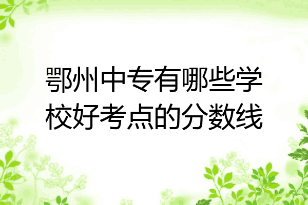 鄂州中专有哪些学校好考点的分数线