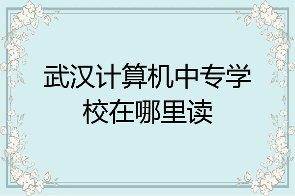 武汉计算机中专学校在哪里读