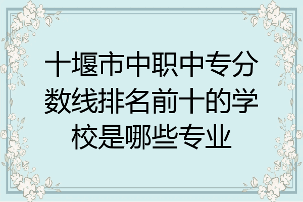 十堰市中职中专分数线排名前十的学校是哪些专业