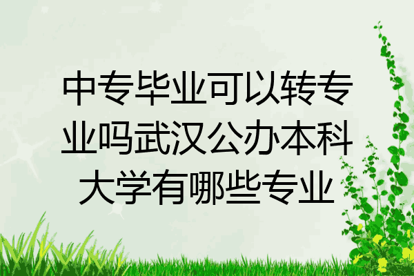 中专毕业可以转专业吗武汉公办本科大学有哪些专业