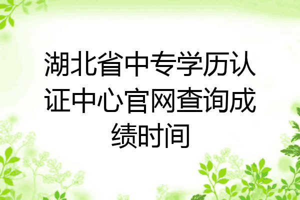 湖北省中专学历认证中心官网查询成绩时间