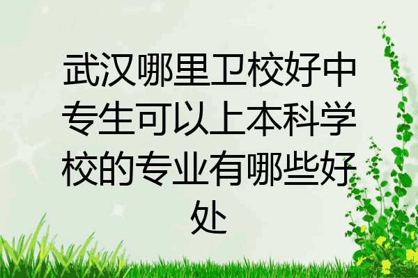 武汉哪里卫校好中专生可以上本科学校的专业有哪些好处