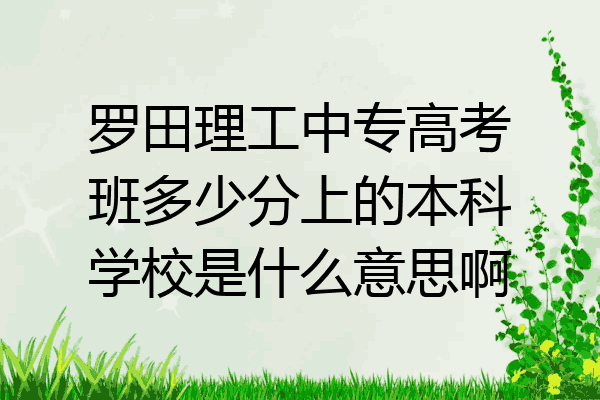 罗田理工中专高考班多少分上的本科学校是什么意思啊