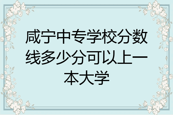 咸宁中专学校分数线多少分可以上一本大学