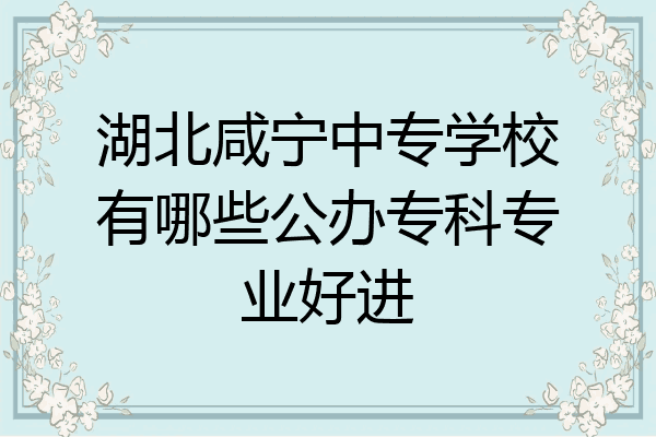 湖北咸宁中专学校有哪些公办专科专业好进
