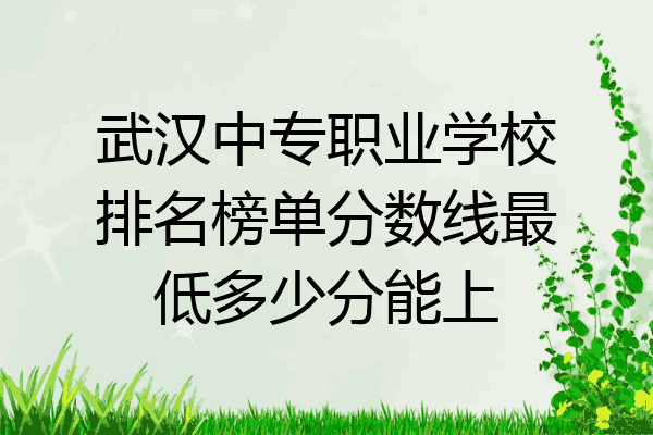武汉中专职业学校排名榜单分数线最低多少分能上