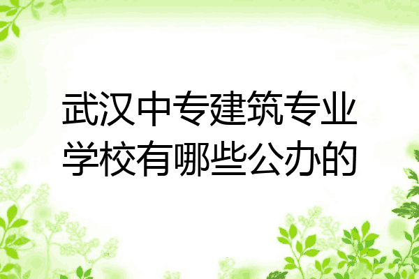 武汉中专建筑专业学校有哪些公办的