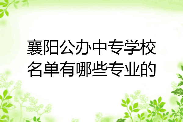 襄阳公办中专学校名单有哪些专业的