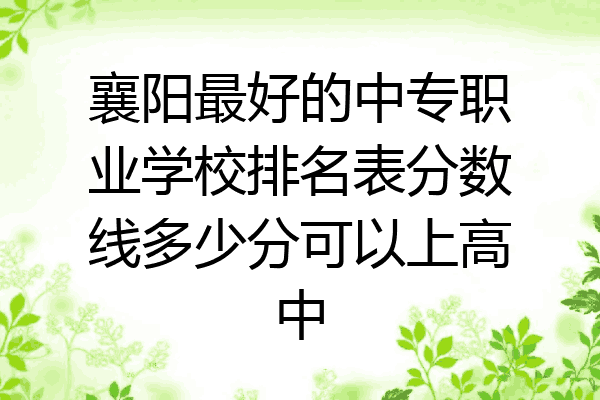 襄阳最好的中专职业学校排名表分数线多少分可以上高中