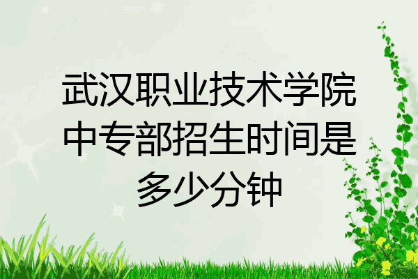 武汉职业技术学院中专部招生时间是多少分钟
