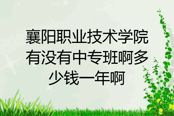 襄阳职业技术学院有没有中专班啊多少钱一年啊
