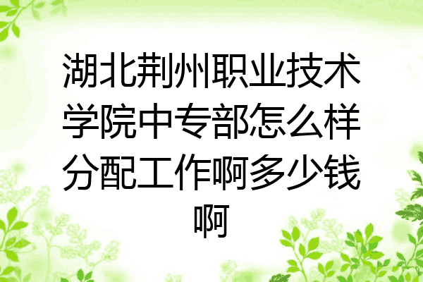湖北荆州职业技术学院中专部怎么样分配工作啊多少钱啊