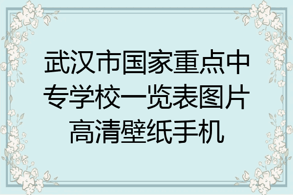 武汉市国家重点中专学校一览表图片高清壁纸手机