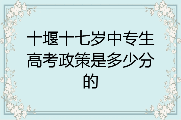 十堰十七岁中专生高考政策是多少分的