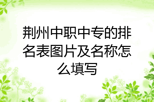 荆州中职中专的排名表图片及名称怎么填写