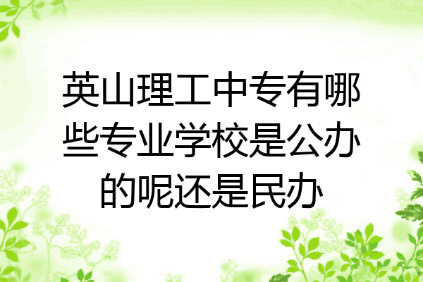 英山理工中专有哪些专业学校是公办的呢还是民办