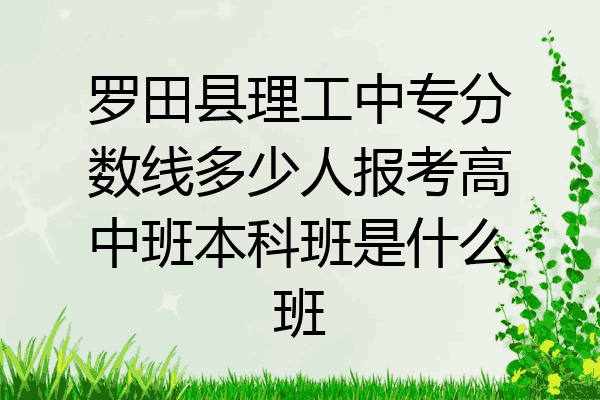 罗田县理工中专分数线多少人报考高中班本科班是什么班