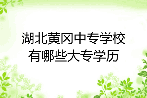 湖北黄冈中专学校有哪些大专学历