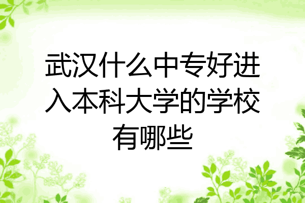 武汉什么中专好进入本科大学的学校有哪些