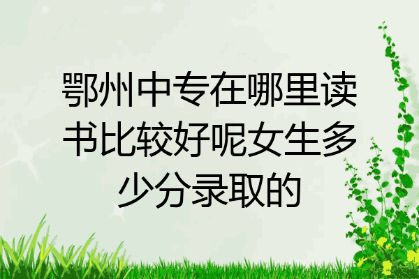 鄂州中专在哪里读书比较好呢女生多少分录取的