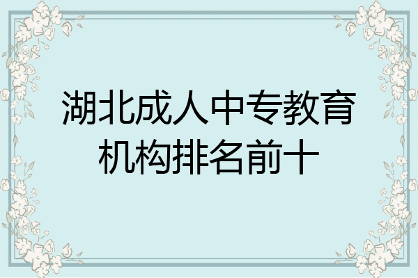 湖北成人中专教育机构排名前十