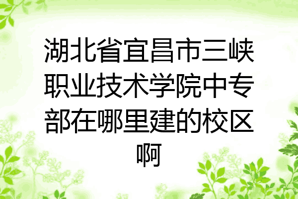 湖北省宜昌市三峡职业技术学院中专部在哪里建的校区啊