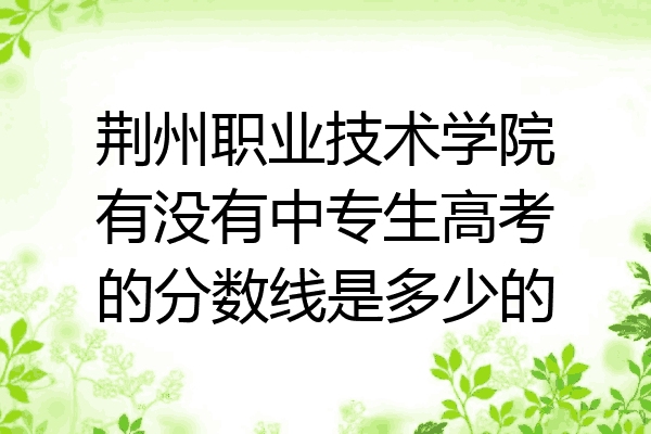 荆州职业技术学院有没有中专生高考的分数线是多少的