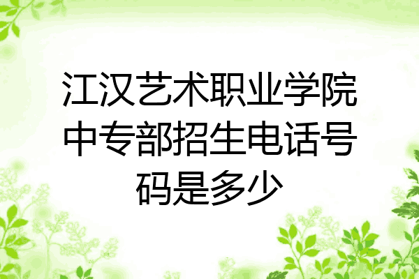 江汉艺术职业学院中专部招生电话号码是多少