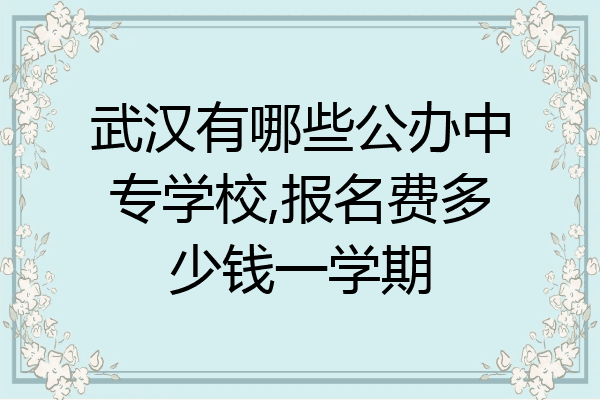 武汉有哪些公办中专学校,报名费多少钱一学期