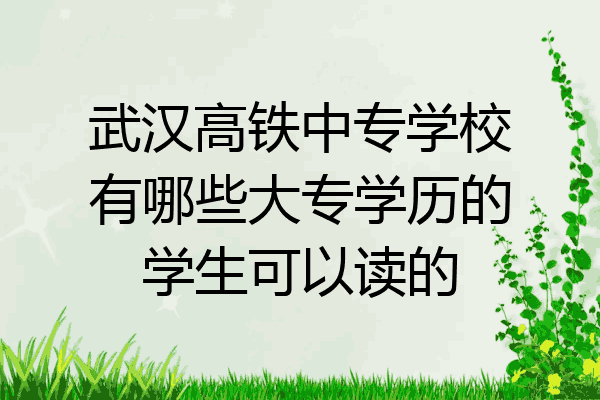 武汉高铁中专学校有哪些大专学历的学生可以读的