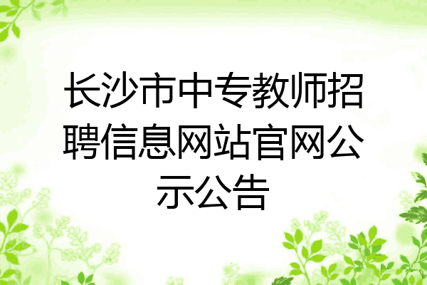 长沙市中专教师招聘信息网站官网公示公告