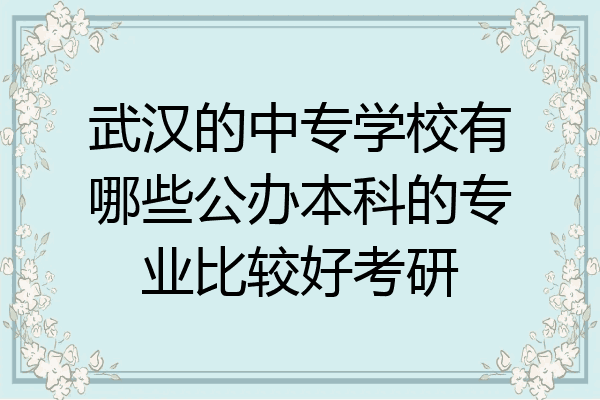 武汉的中专学校有哪些公办本科的专业比较好考研