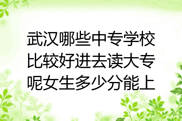 武汉哪些中专学校比较好进去读大专呢女生多少分能上