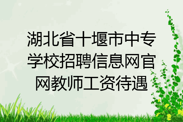 湖北省十堰市中专学校招聘信息网官网教师工资待遇