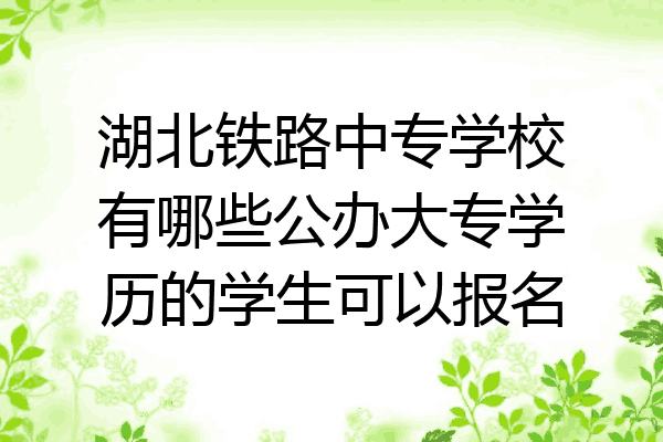 湖北铁路中专学校有哪些公办大专学历的学生可以报名