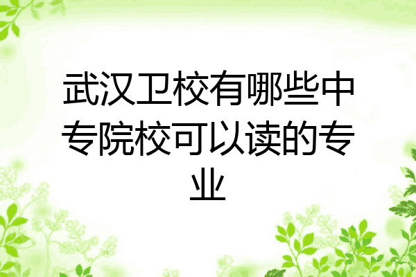 武汉卫校有哪些中专院校可以读的专业