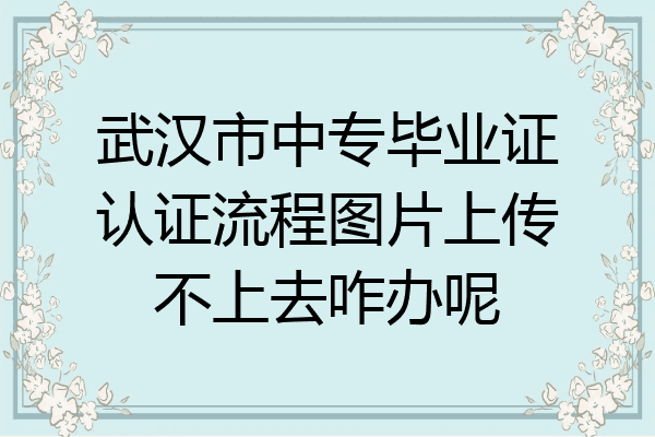 武汉市中专毕业证认证流程图片上传不上去咋办呢