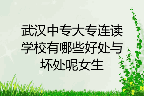 武汉中专大专连读学校有哪些好处与坏处呢女生