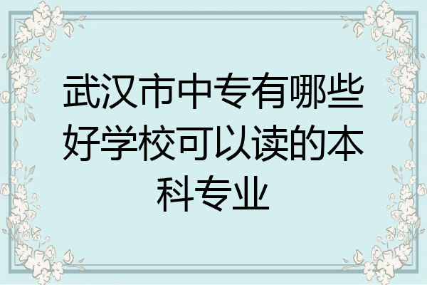 武汉市中专有哪些好学校可以读的本科专业