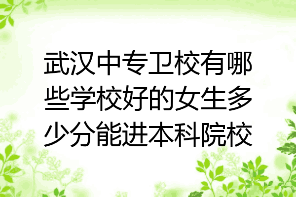 武汉中专卫校有哪些学校好的女生多少分能进本科院校
