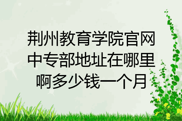 荆州教育学院官网中专部地址在哪里啊多少钱一个月