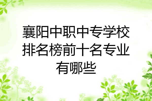 襄阳中职中专学校排名榜前十名专业有哪些