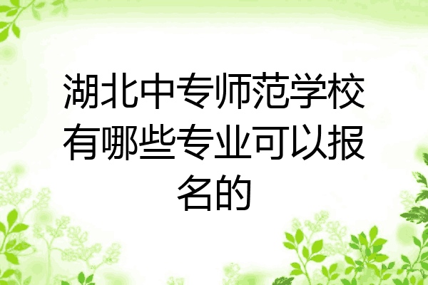 湖北中专师范学校有哪些专业可以报名的