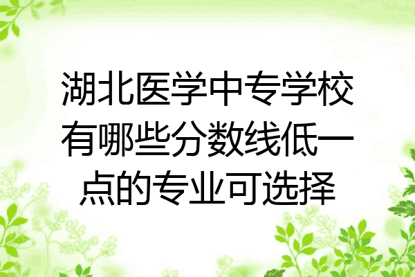 湖北医学中专学校有哪些分数线低一点的专业可选择