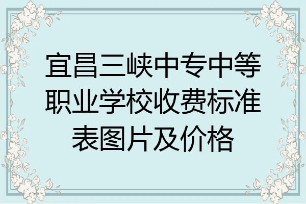 宜昌三峡中专中等职业学校收费标准表图片及价格