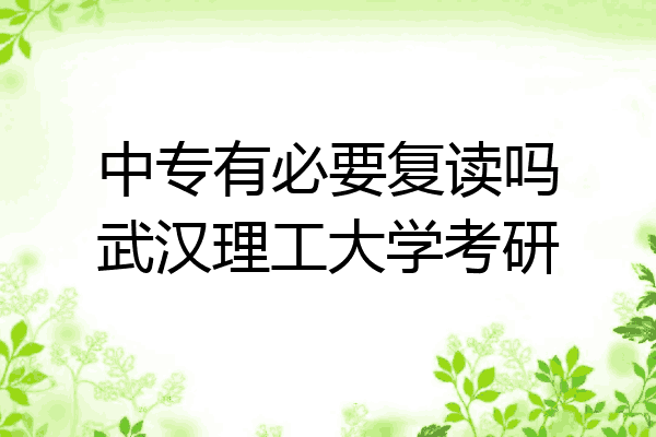 中专有必要复读吗武汉理工大学考研