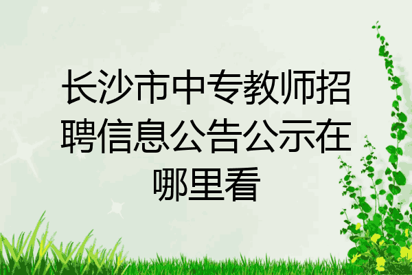 长沙市中专教师招聘信息公告公示在哪里看