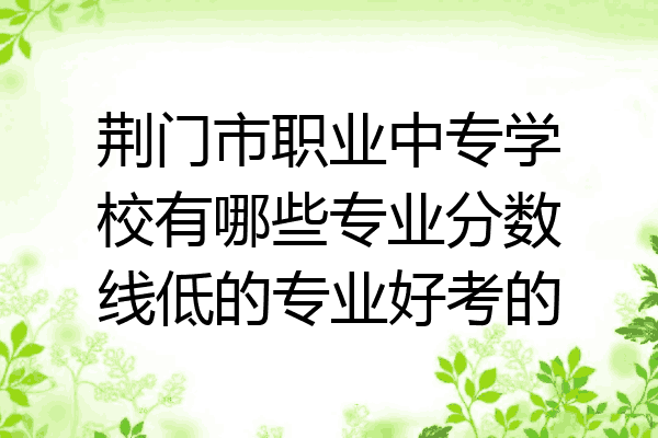 荆门市职业中专学校有哪些专业分数线低的专业好考的