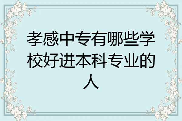 孝感中专有哪些学校好进本科专业的人