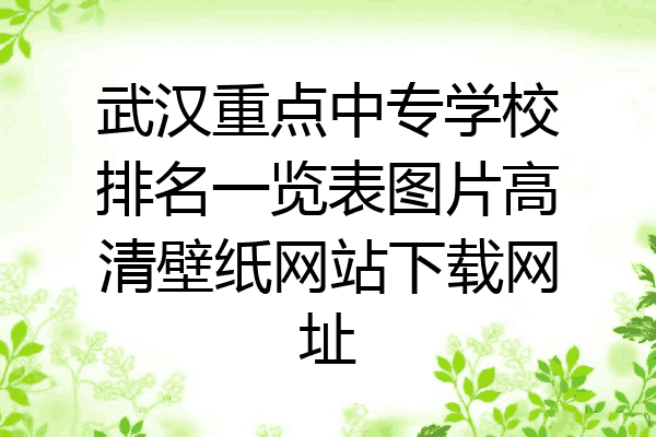 武汉重点中专学校排名一览表图片高清壁纸网站下载网址